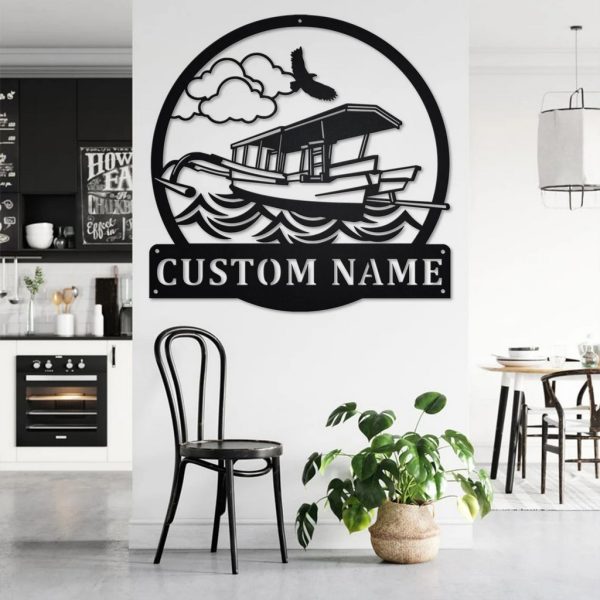 Jukung Boat Metal Wall Art Personalized Metal Name Sign Home Decor Housewarming Gift