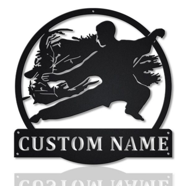 Karate Fighters Metal Sign Personalized Metal Name Signs Home Decor Sport Lovers Gifts