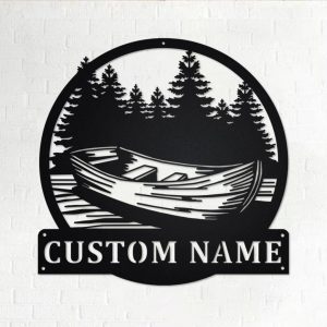 Kayak Canoe Boat Metal Wall Art Personalized Metal Name Sign Home Decor Housewarming Gift 1