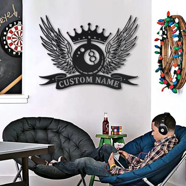 King Billiards Metal Sign Personalized Metal Name Signs Home Decor Sport Fan Gifts