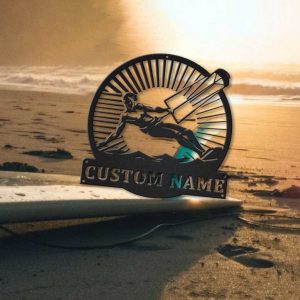 Kitesurfing Sport Metal Sign Personalized Metal Name Signs Outdoor Home Decor kitesurfing lovers gifts 3