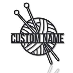 Knitting Crochet Metal Sign Personalized Metal Name Signs Home Decor Crochet Lovers Gifts 1