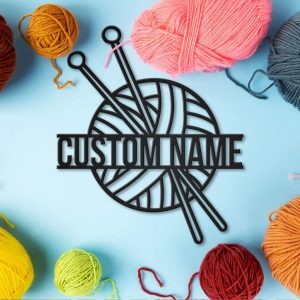 Knitting Crochet Metal Sign Personalized Metal Name Signs Home Decor Crochet Lovers Gifts 2