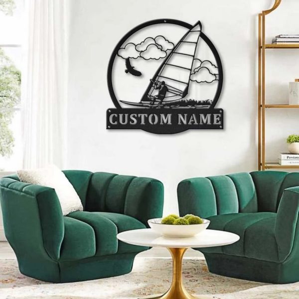 Land Windsurfing Metal Sign Personalized Metal Name Signs Home Decor Sport Lovers Gifts