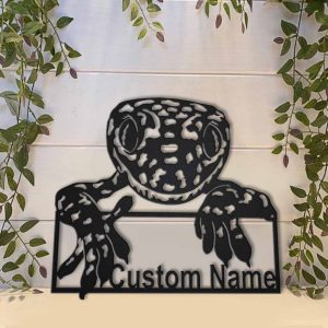 Lizard Metal Art Personalized Metal Name Sign Decor Home Gift for Animal Lover 3