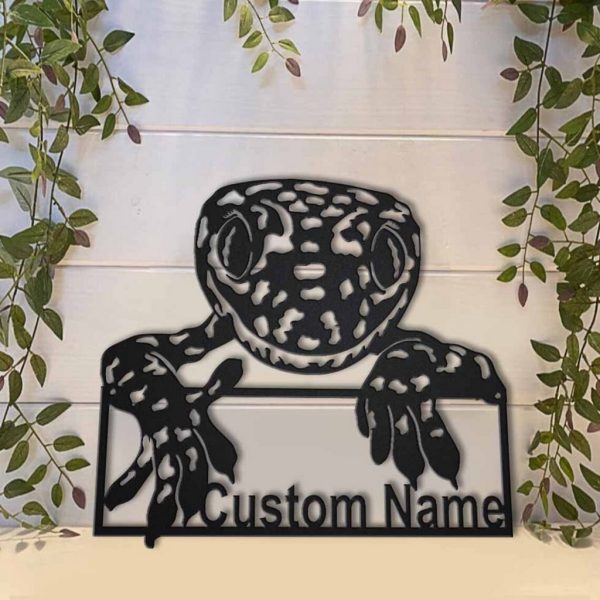 Lizard Metal Art Personalized Metal Name Sign Decor Home Gift for Animal Lover