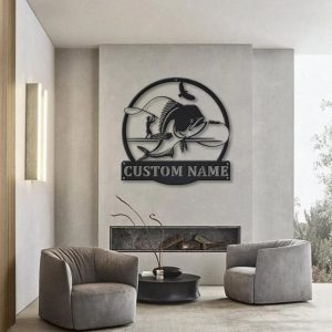 Mahi Fish Metal Art Personalized Metal Name Sign Decor Home Fishing Gift for Fisherman 2