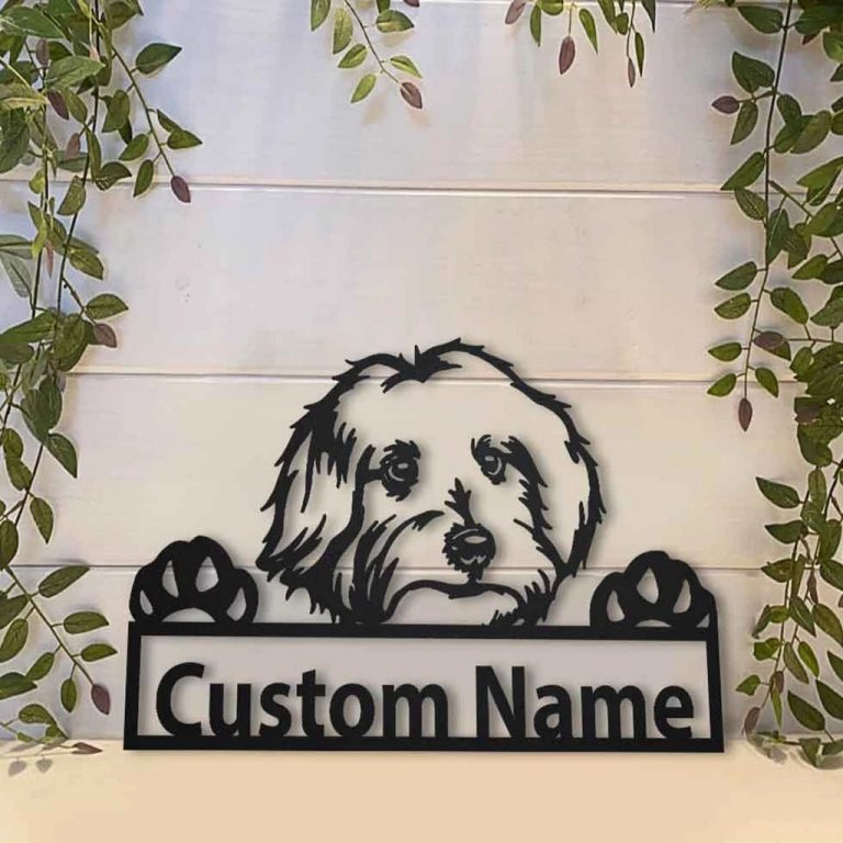 Maltese Dog Metal Art Personalized Metal Name Sign Decor Home Gift for