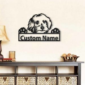 Maltese Dog Metal Art Personalized Metal Name Sign Decor Home Gift for Dog Lover 3