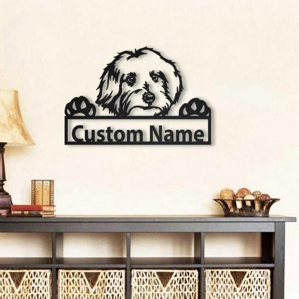 Maltese Dog Metal Art Personalized Metal Name Sign Decor Home Gift for Dog Lover