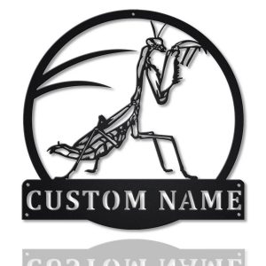 Mantis Metal Art Personalized Metal Name Sign Decor Home Gift for Animal Lover 1