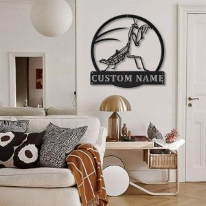 Mantis Metal Art Personalized Metal Name Sign Decor Home Gift for Animal Lover 3