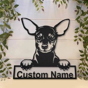 Miniature Pinscher Dog Metal Art Personalized Metal Name Sign Home Decor Gift for Dog Lover 2