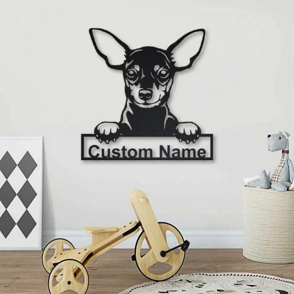 Miniature Pinscher Dog Metal Art Personalized Metal Name Sign Home Decor Gift for Dog Lover