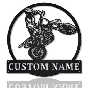 Motocross Dirt Bike Metal Sign Personalized Metal Name Signs Home Decor Sport Lovers Gifts 1