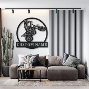 Motocross Dirt Bike Metal Sign Personalized Metal Name Signs Home Decor Sport Lovers Gifts 3