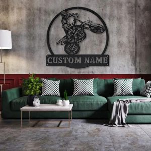 Motocross Dirt Bike Metal Sign Personalized Metal Name Signs Home Decor Sport Lovers Gifts 4