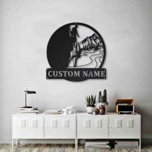 Mountain Climbing Metal Art Personalized Metal Name Signs Home Decor Sport Lovers Gifts 3