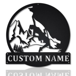 Mountain Climbing Metal Sign Personalized Metal Name Signs Home Decor Gifts for Women