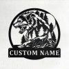 Mountain Wolf Metal Art Personalized Metal Name Sign Decor Home Gift for Hunter 1