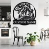 Mountain Wolf Metal Art Personalized Metal Name Sign Decor Home Gift for Hunter 2