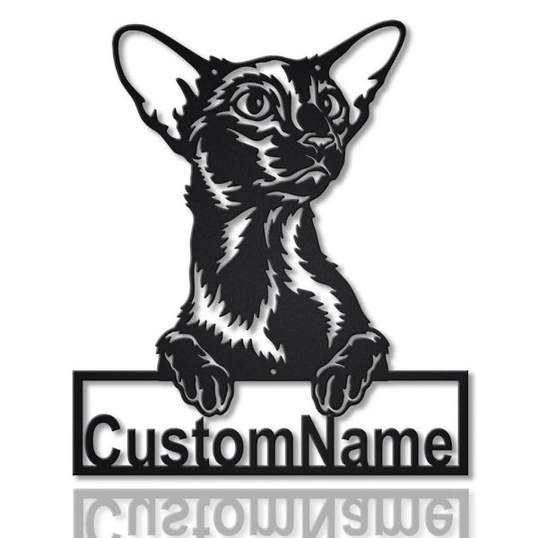 Oriental Shorthair Cat Metal Art Personalized Metal Name Sign Decor Home Gift for Cat Lover