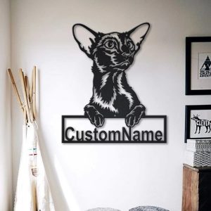 Oriental Shorthair Cat Metal Art Personalized Metal Name Sign Decor Home Gift for Cat Lover 3