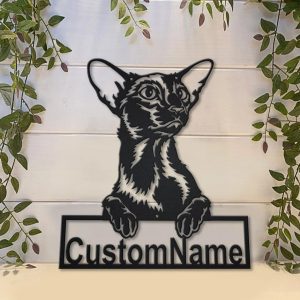 Oriental Shorthair Cat Metal Art Personalized Metal Name Sign Decor Home Gift for Cat Lover 4