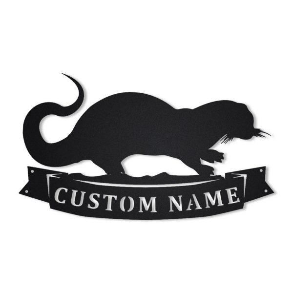 Otters Metal Art Personalized Metal Name Sign Decor Home Gift for Animal Lover