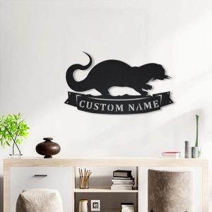 Otters Metal Art Personalized Metal Name Sign Decor Home Gift for Animal Lover 4