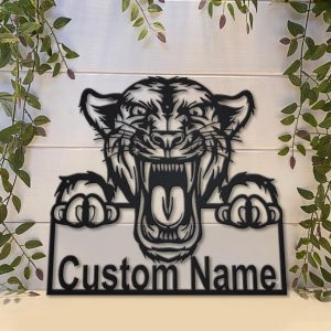 Panther Metal Art Personalized Metal Name Sign Decor Home Gift for Animal Lover 2