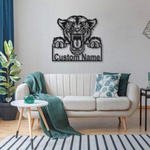 Panther Metal Art Personalized Metal Name Sign Decor Home Gift for Animal Lover 4