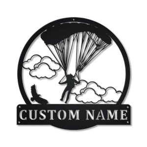 Parachuting Skydiving Metal Sign Personalized Metal Name Signs Home Decor Sport Lovers Gifts 1 1