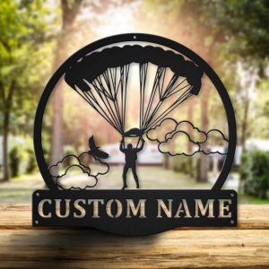 Parachuting Skydiving Metal Sign Personalized Metal Name Signs Home Decor Sport Lovers Gifts 2