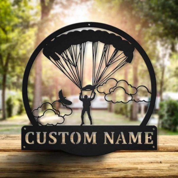 Parachuting Skydiving Metal Sign Personalized Metal Name Signs Home Decor Sport Lovers Gifts