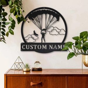 Parachuting Skydiving Metal Sign Personalized Metal Name Signs Home Decor Sport Lovers Gifts 3