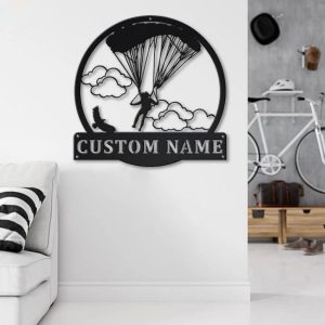 Parachuting Skydiving Metal Sign Personalized Metal Name Signs Home Decor Sport Lovers Gifts 4
