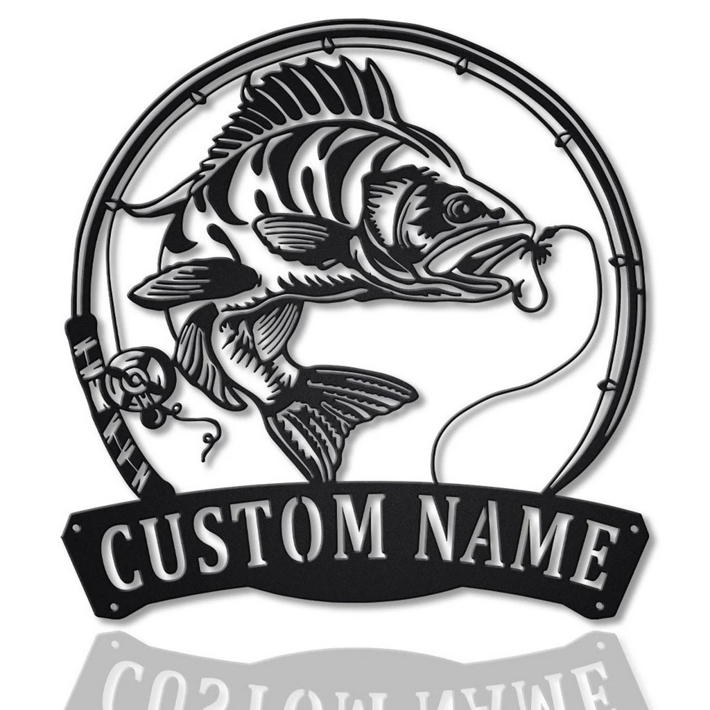 Fish Metal Art Personalized Metal Name Sign Fishing Signs Decor for Room -  Custom Laser Cut Metal Art & Signs, Gift & Home Decor