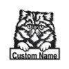 Persian Cat Metal Art Personalized Metal Name Sign Decor Home Gift for Cat Lover 1