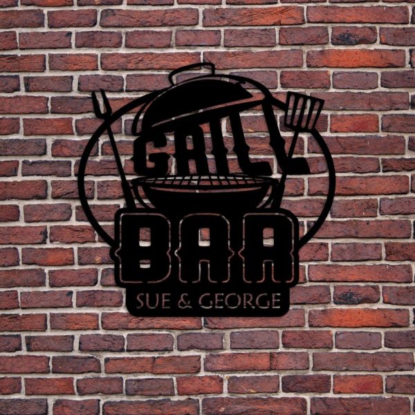 Personalized Bar And Grill Sign Metal Welcome Signs Large Bar Wall Art, Metal Pub Sign, Bar Wall Decor