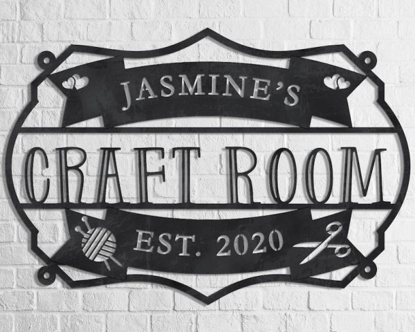 Personalized Craft Room Metal Sign Sewing Room Decor Craft Quilting Sign – Art Room Decor – She Shed Sign