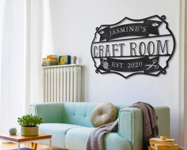 Personalized Craft Room Metal Sign Sewing Room Decor Craft Quilting Sign – Art Room Decor – She Shed Sign