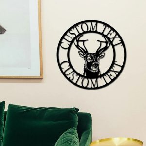 Personalized Deer Hunting Metal Sign Decor Home Gift for Hunter