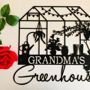 Personalized Greenhouse Metal Sign Flower Garden Outdoor Decor Gift for Gardener