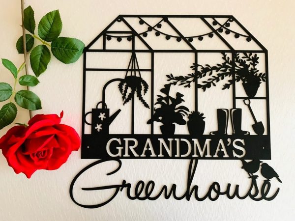 Personalized Greenhouse Metal Sign Flower Garden Outdoor Decor Gift for Gardener