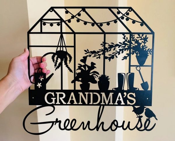 Personalized Greenhouse Metal Sign Flower Garden Outdoor Decor Gift for Gardener