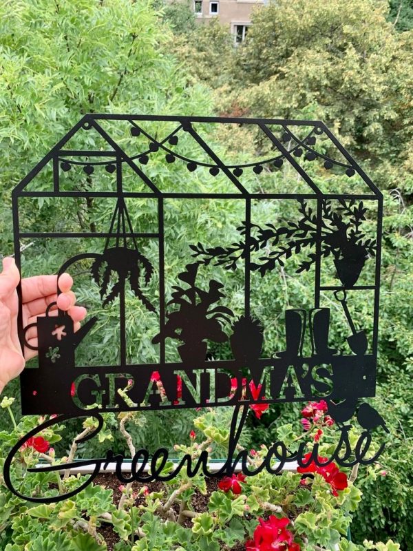 Personalized Greenhouse Metal Sign Flower Garden Outdoor Decor Gift for Gardener