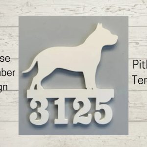 Personalized House Number Sign Pitbull Metal Art Dog House Address Signs Decor Home Outdoor 3