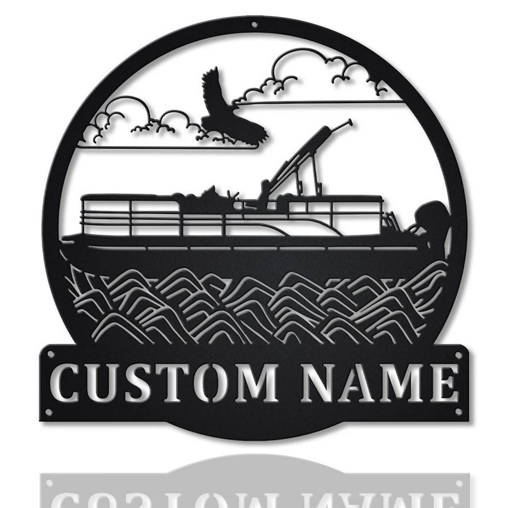 Personalized Pontoon Boat Metal Sign Lake House Decor Housewarming Gift