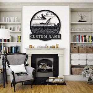 Personalized Pontoon Boat Metal Sign Lake House Decor Housewarming Gift 2